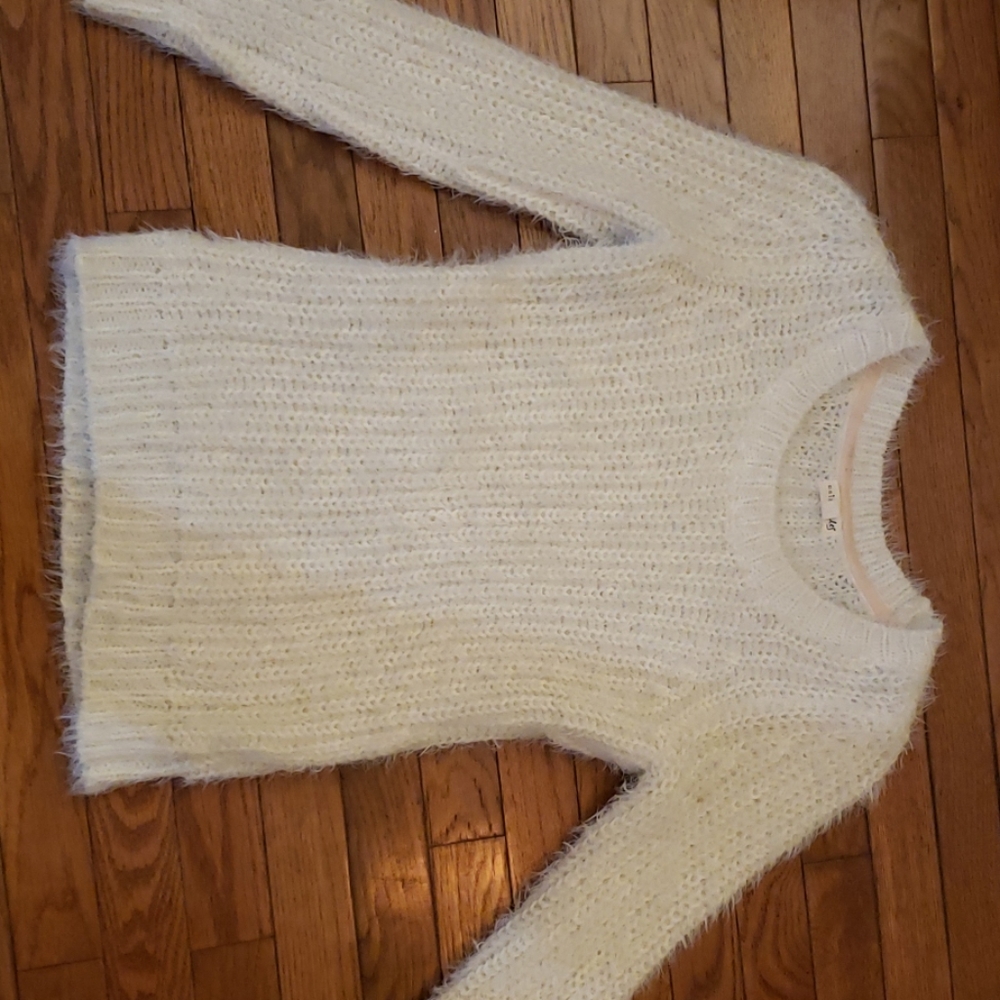 Cream colored eyelash sweater